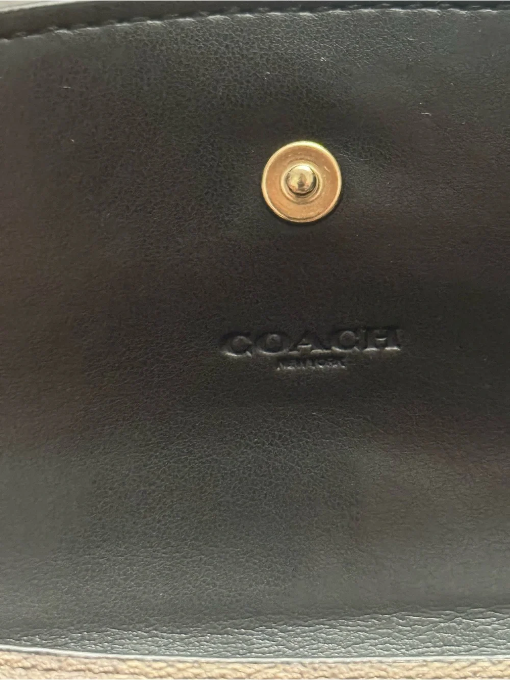 Coach Two-Tone Signature Canvas Phone Pouch - Tan & Black